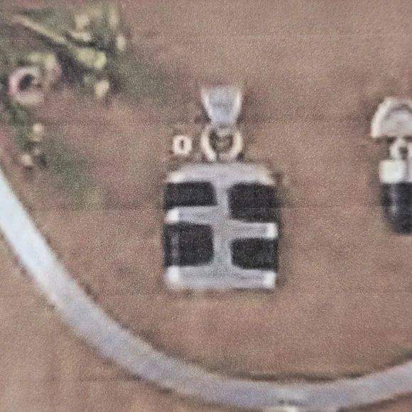 Silpada Very Rare Sterling Silver Square Black Onyx Stone Inlays Pendant HS028 - Picture 15 of 15